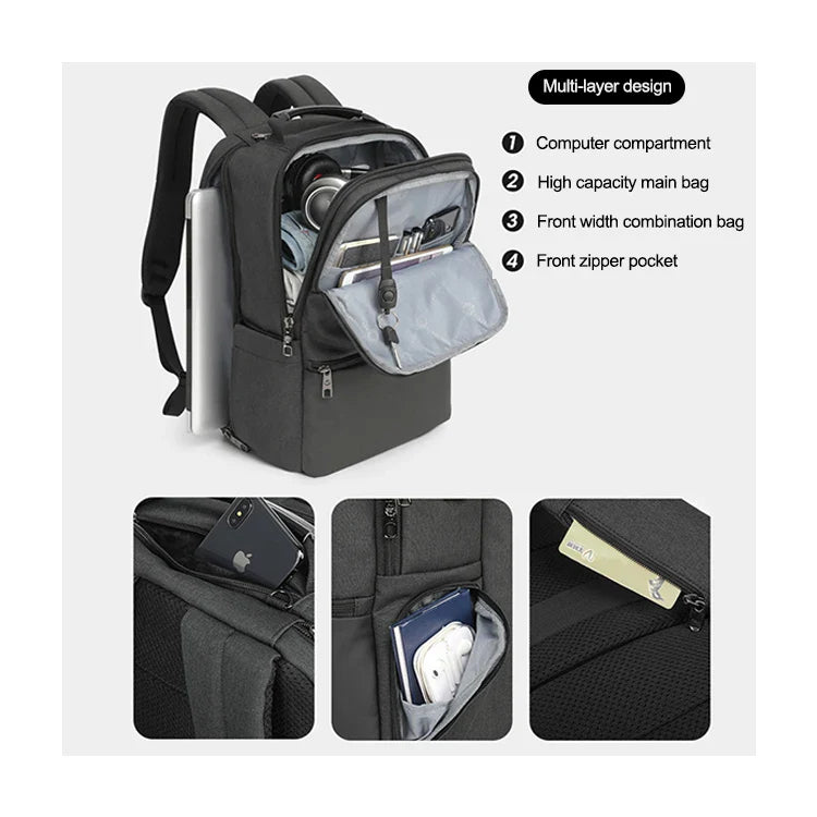 Business backpack USB outdoor large capacity