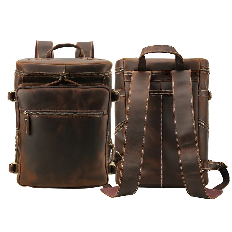 Men's leather backpack