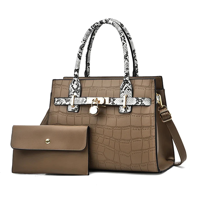 Stone Pattern Large Capacity Handbag