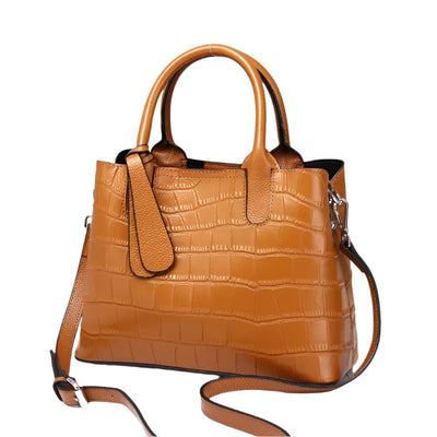 Crocodile cowhide embossing women bags