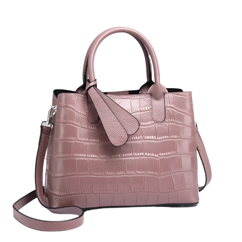 Crocodile cowhide embossing women bags