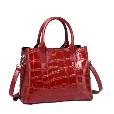 Crocodile cowhide embossing women bags