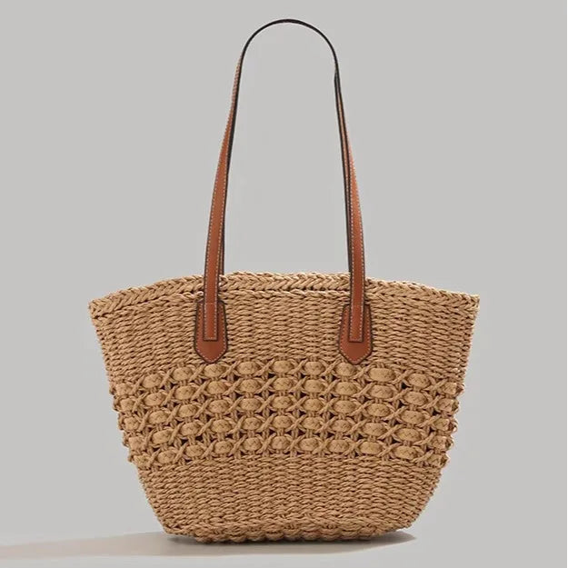 Large Capacity Straw Tote Bag