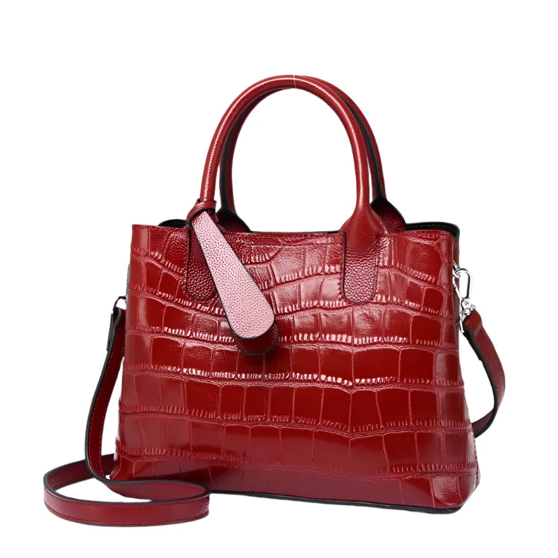 Crocodile cowhide embossing women bags