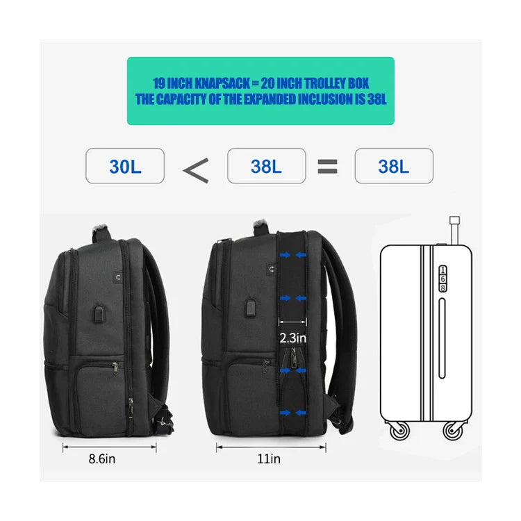 Business backpack USB outdoor large capacity