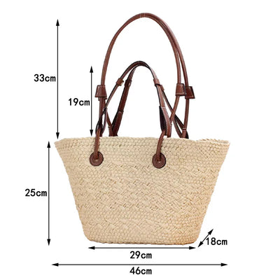 Large Capacity Straw Tote Bag