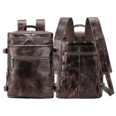 Men's leather backpack