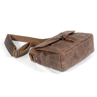 Waxed Canvas DSLR Camera Messenger Bag