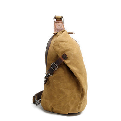 Men's Waxed Canvas Sling Bag