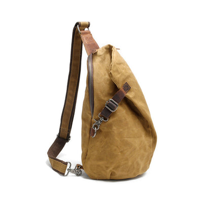 Men's Waxed Canvas Sling Bag