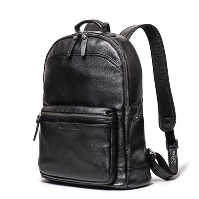 Men's Leather Backpack with 15.6 Inches Laptop Compartment