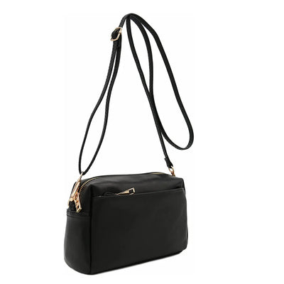 Triple Zip Small Crossbody Bag