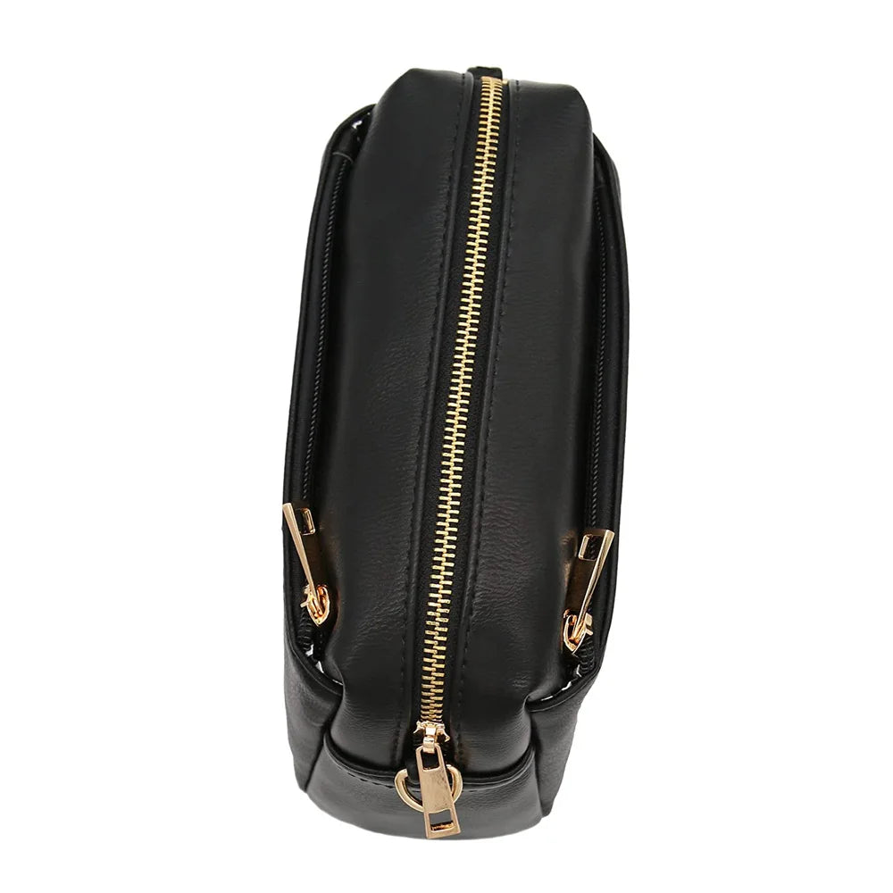 Triple Zip Small Crossbody Bag